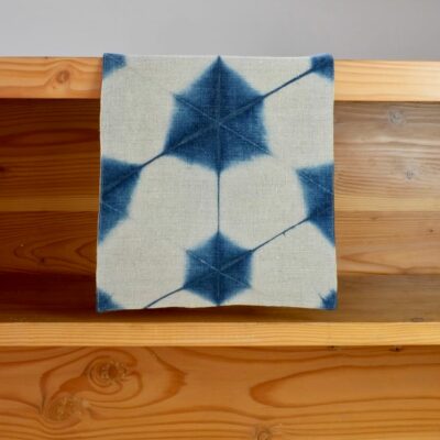 Mei Line table runner indigo shibori