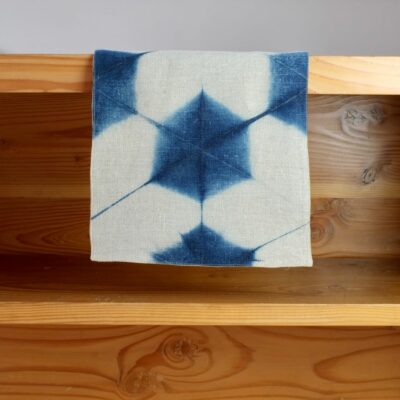Mei Line table runner indigo shibori