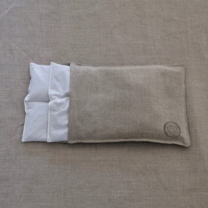 warming cushion linen indigo lavender
