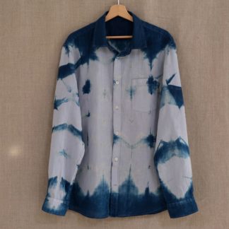 Shirt indigo shibori linen