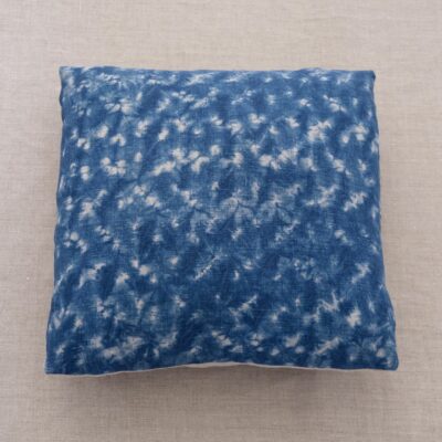 Indigo shibori on vintage hemp, Mei Line
