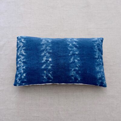 Indigo shibori on vintage hemp, Mei Line