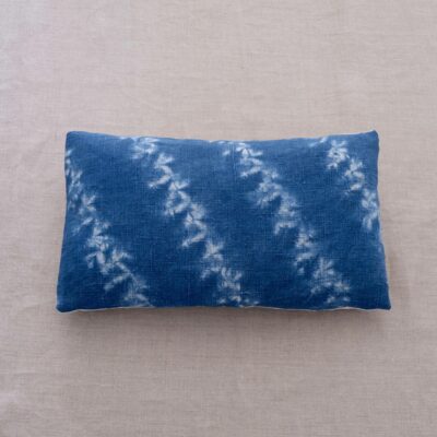 Indigo shibori on vintage hemp, Mei Line