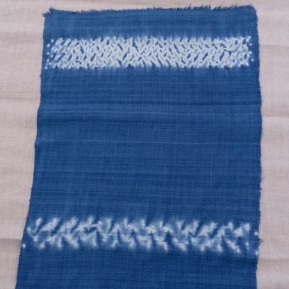 Mei Line indigo shibori eri silk scarf