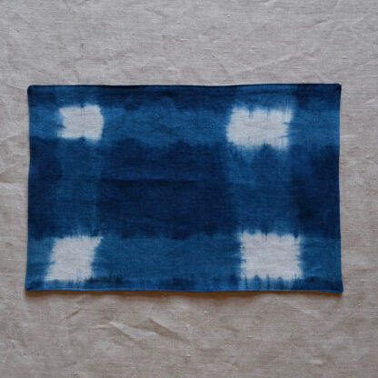 Pair of indigo shibori linen place mats