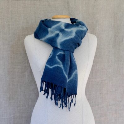 Eri silk scarf in katano shibori