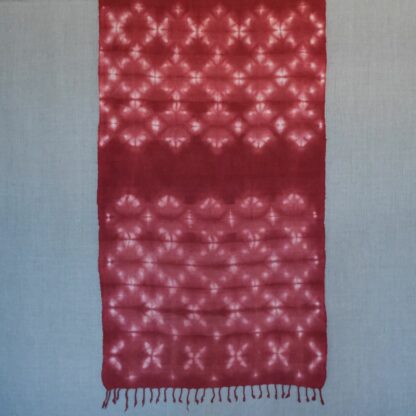 Eri silk scarf in madder shibori