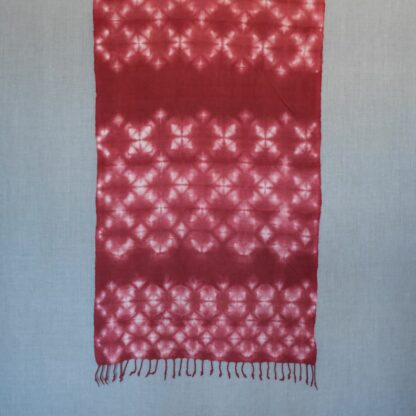 Eri silk scarf in madder shibori