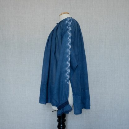 Antique coton shirt, indigo shibori dye