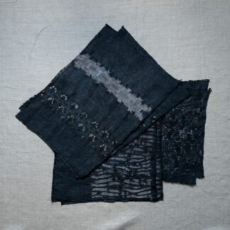 antique hemp place mats in indigo shibori