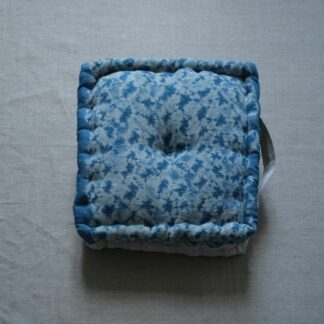 Indigo shibori mat cushion