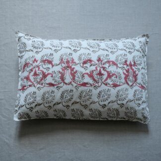 Printed antique linen cushion cover