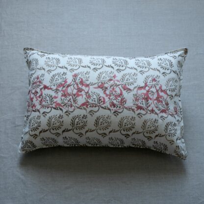 Printed antique linen cushion cover