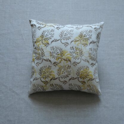 Printed antique linen cushion cover