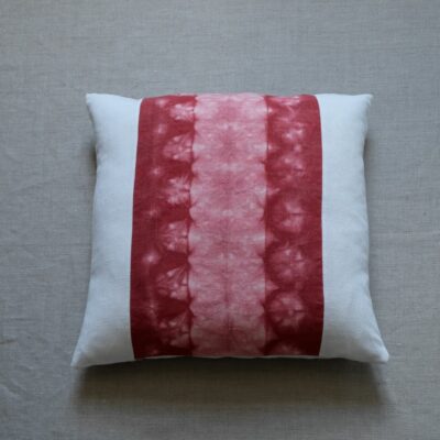 Madder nuishibori cushion cover