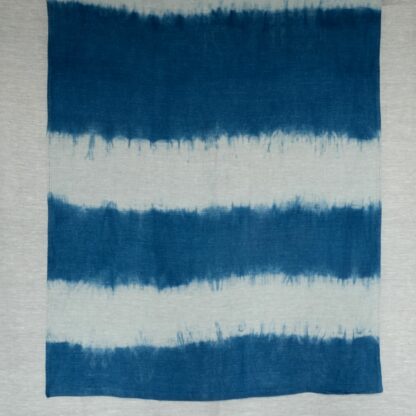 Linen plaid in indigo shibori