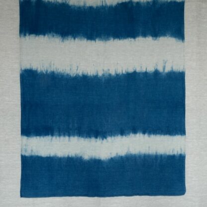 Linen plaid in indigo shibori