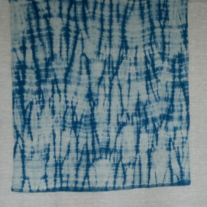 Linen plaid in indigo shibori