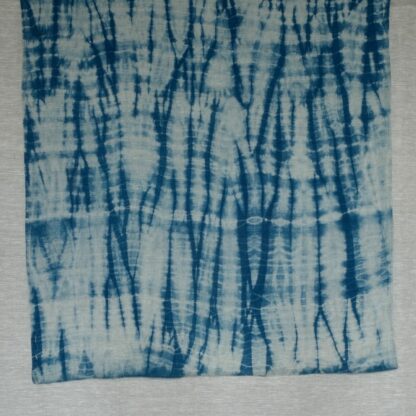 Linen plaid in indigo shibori