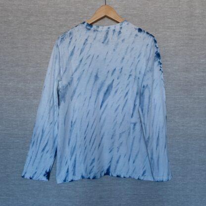 Indigo shibori linen shirt