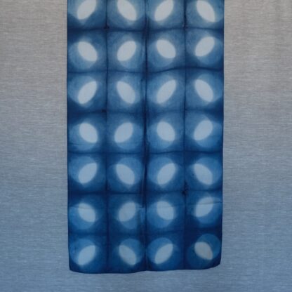 Silk scarf in indigo itajime shibori