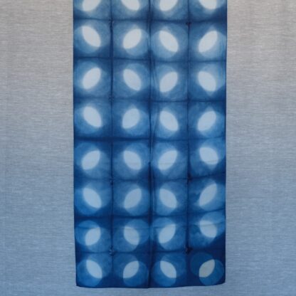 Silk scarf in indigo itajime shibori