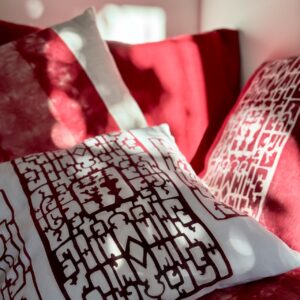 Cushion covers dyed with natural colours