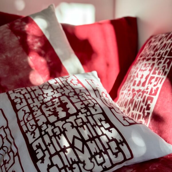 Cushion covers dyed with natural colours