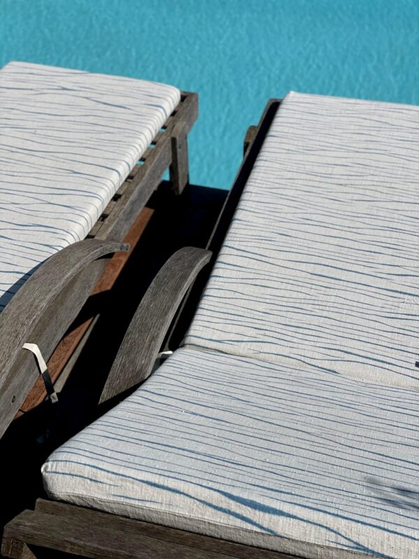 Indigo shiboris on lounger covers