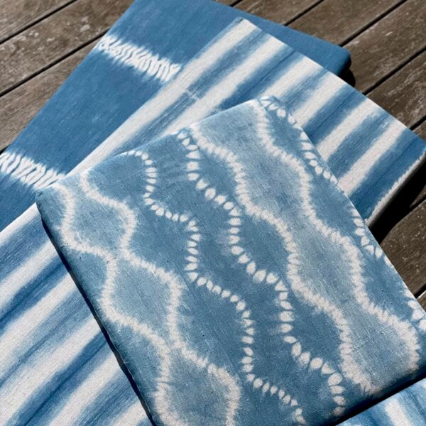 Indigo shiboris on lounger covers