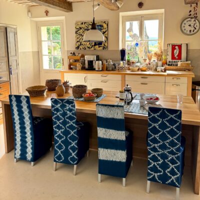 Indigo shibori loose covers